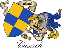 Clan/Sept Crest Wall Shield for the Cusack Clan