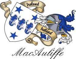 Clan/Sept Crest Wall Shield for the MacAuliffe Clan