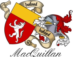 Clan/Sept Crest Wall Shield for the MacQuillan Clan