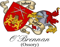 Clan/Sept Crest Wall Shield for the O'Brennan (Ossory) Clan