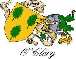 Clan/Sept Crest Wall Shield for the O'Clery Clan