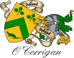Clan/Sept Crest Wall Shield for the O'Corrigan Clan