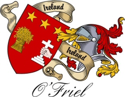 Clan/Sept Crest Wall Shield for the O'Friel Clan