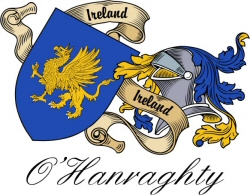 Clan/Sept Crest Wall Shield for the O'Hanraghty Clan
