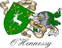 Clan/Sept Crest Wall Shield for the O'Hennessy Clan