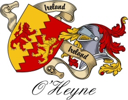 Clan/Sept Crest Wall Shield for the O'Heyne (Hines) Clan