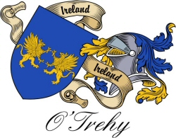 Clan/Sept Crest Wall Shield for the O'Trehy (Troy) Clan