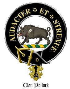 Clan Crest Wall Shield for the Pollock Scottish Clan