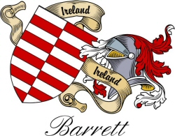 Clan/Sept Crest Wall Shield for the Barrett Clan