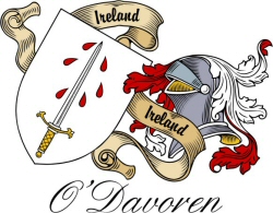 Clan/Sept Crest Wall Shield for the O'Davoren Clan