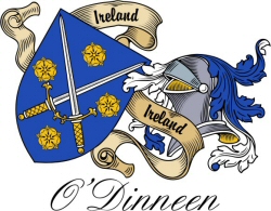 Clan/Sept Crest Wall Shield for the O'Dinneen Clan