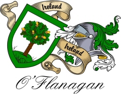 Clan/Sept Crest Wall Shield for the O'Flanagan Clan