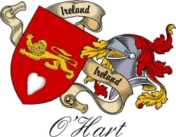 Clan/Sept Crest Wall Shield for the O'Hart Clan