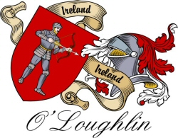 Clan/Sept Crest Wall Shield for the O'Loughlin Clan