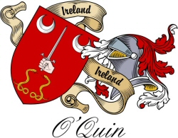 Clan/Sept Crest Wall Shield for the O'Quin (Thomond) Clan