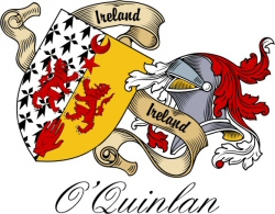 Clan/Sept Crest Wall Shield for the O'Quinlan Clan
